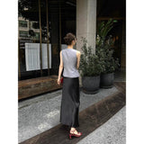 Grey Old Money Wind To Close The Waist Round Vest Women 2025 Summer Design Feeling Slimming Niche Clad Summer