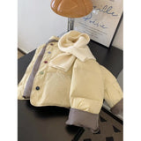 Korean Loose Milk Blue Hatless Round-Neck Cotton Coat Women Winter Small Thick Short Cotton Cotton Jacket Tide