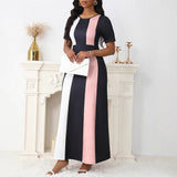 New Women's Clothing New Temperament Fashion Fashion Dress Short Sleeve Long Skirt