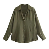 New Women's Clothing In Autumn 2025 20 Color Buff Silk Densate V Collar Long-Sleeved Striped Vertical Shirt