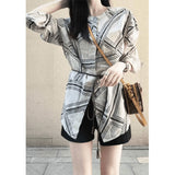 2025 Summer High-End Personality Romantic National Style Totem Shirt Jacket High-Waisted Casual Shorts Set