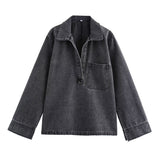 2025 Street Fashion Straight Trousers Set Women's Spring Top Denim Casual Dress