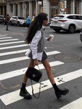 New Women's College Style V-Neck Folded Loose Sleeveless Knitted Vest Sweater