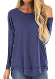 Women's Clothing 2025 Autumn And Winter Round Collar Long-Sleeved T-Shirt Solid Color Loose Top Before The Short And Rear Long Tuxedo Women's T