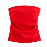 Summer Fashion Folded Women's New Trend Brag Vest Solid Color Bhise Repair Body Small Top