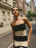 New Women's Knitted Sexy-Clad Braided Belted-Coated Dress With High Waist Thinness