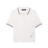Spring 2025 New Knitted Shirt Round-Neck Solid Color Loose Set Female Design