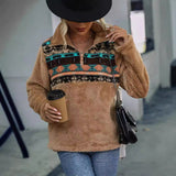 Wish New Autumn And Winter Fashion Burst Trace Zip Lady Fashion Edema Plush Women's Clothing