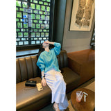 Dopamine Salts Lightly Wear Lake Blue Sunscreen Shirt Loose Thin Mountain Trousers Two Sets Of New Summer