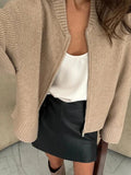 2025 Women's Spring And Autumn Hot Casual Zipper Loose Knitted Shirt Coat Small Scent