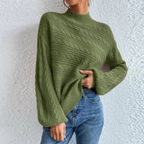 New Solid Women's Top In Autumn And Winter 2025 Loose Round Collar Collar Thairy