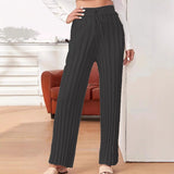 New Wish Texture Knitted Trousers Tight Solid Color Casual Loose Straight Women's Clothing