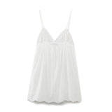 Women's Summer New Holiday Style Loose Back Vertical Lace Short Dress