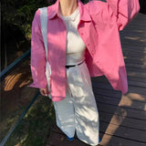 Pink Sunscreen Long-Sleeved Shirt Coat Women's Summer Thin Outer Shirt Design Feel Small Outside Put On The Coat