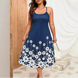 2025 Summer Fashion Sexy Women's Hot To Sell Large Sizeless Sleeveless Print Loose Dress Dress Dress Girl