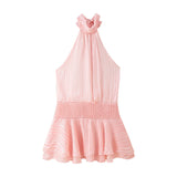 Women's Dress 2025 New Temperament Fashion Hanging Neck Density Dress