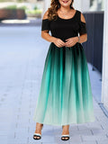 2025 New Wish Body-To-Body Sexy Gradient Showy Shoulder Size Women's Dress