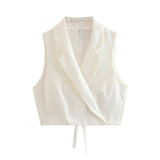 New Fashion Trend Women's Linen-Blend Body Vest Casual Shorts