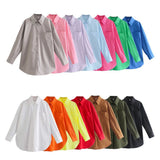 2025 Street Fashion 14 Color Urban Women With Pocket Shirt Casual Autumn Shirt