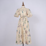 Summer Court Style High Design Feeling Heavy Industry Nail Drill Short Sleeve Single Buckle Dress + Sling