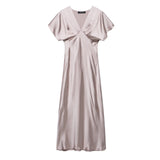 Spring 2025 New Women's Temperament Silk And Simoufry Dress
