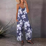 Explosion 2025 Summer Large-Size Women's Clothing Casual Sleeveless Loose Broad-Legged Jumpsuit