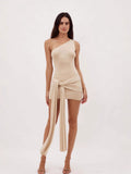 Autumn And Winter New Women's Fashion Elegant Round-Collar Knitted Dress Striped Dress Long Thin