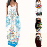 Wish New Summer Cool Sling Dress Print Temperament Street Large-Size Dress Woman