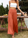 2025 Summer Leisure Wide-Legged Cotton Pop High-Waisted Loose Trousers Women's Trousers