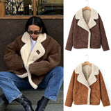2025 New Women's Autumn And Winter Fashion Fur Collar Collar Collar Velvet Jacket Jacket