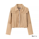 Ins Female Retro 2025 Summer New Tuxedo Rivet Fashion Leather Short Jacket Jacket