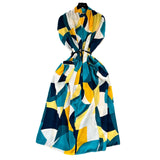 Light Luxury Retro V-Neck Print Dress Women's Summer French Tamped Loose Thin Long Shirt Skirt