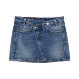 Cowboy Miniskirt 2025 Spring Packed Assymmetric Single-Dunk Repaired Half-Bidden Dress Girl