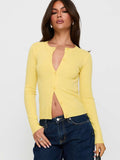 2025 New Women's Sexy Cardigan Street Long-Sleeved Top Solid Color Cardigan Knitwear