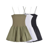 2025 New Fashion Summer Under-Thristin Cotton Slings Tacs Dress Women's 3 Colors