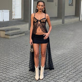 2025 New Women's Fashion Trend Sexy Leopard Lace Body Hollow Sling Vest Woman