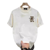 Trending High-Quality Men's New Cotton T-Shirt Short-Sleeved Simple Design Design Print Round Collar Fashion Top