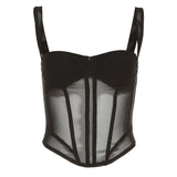 Spring 2025 Women's New Fashion Sling Screen Perspective Repair Sexy Inside A Small Vest