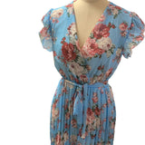 2025Wish Explosion Summer Lotus Leaf Side Short-Sleeved V-Neck Digital Printed Dress Woman