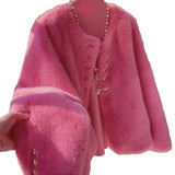 2025 Autumn And Winter Fashion Leisure European Imitation Marince Round Collar Small Fragrant Fur Coat Velvet Short Temperament Burst Young