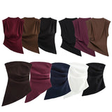 Women's Clothing 2025 Spring New New Fashion Folding Decoration Asymmetrical With Pad Shoulder Dress Woman