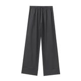 Pajamas Wind Casual Set 2025 Summer Long Sleeve V-Neck Bow Tie With Loose-Fitting Shirt Broad Leggings