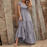 Women's Dress 2025 Sha Bohemia V-Neck High-Waisted Printed Holiday Dress Spliced With Broken Floral Dresses