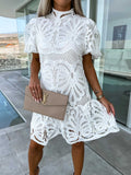 New Sexy Hollow Water-Soluble Lace Lace Lace Commuting Dress