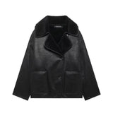 Women's 2025 Autumn And Winter New Street Fashion Fur Integrated Double-Sided Jacket