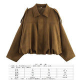 2025 Spring Pilot Jacket Bat Sleeve Zipper Loose Tuffen Jacket Women's Casual Jacket