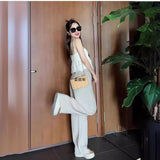 24 Spring And Summer New Embroidery Fine Sling + High-Waist Embroidery Shorts
