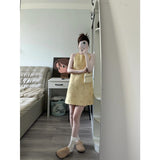 Summer New Fashion Temperament With Thin Round Collar Sleeveless Vest Dress Women's Top