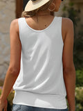 2025 Summer Short Sleeve New Hot Pure Color Buffet Sleeveless Waist Knitted Leisure Vest Fashion