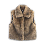 Women's Dress 2025 New Street Fashion Fur One Vest
